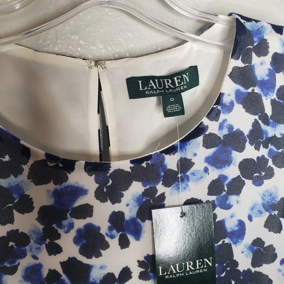 NWT Lauren Ralph Lauren floral print tiered ruffled midi sheath dress size 0 - Picture 6 of 11